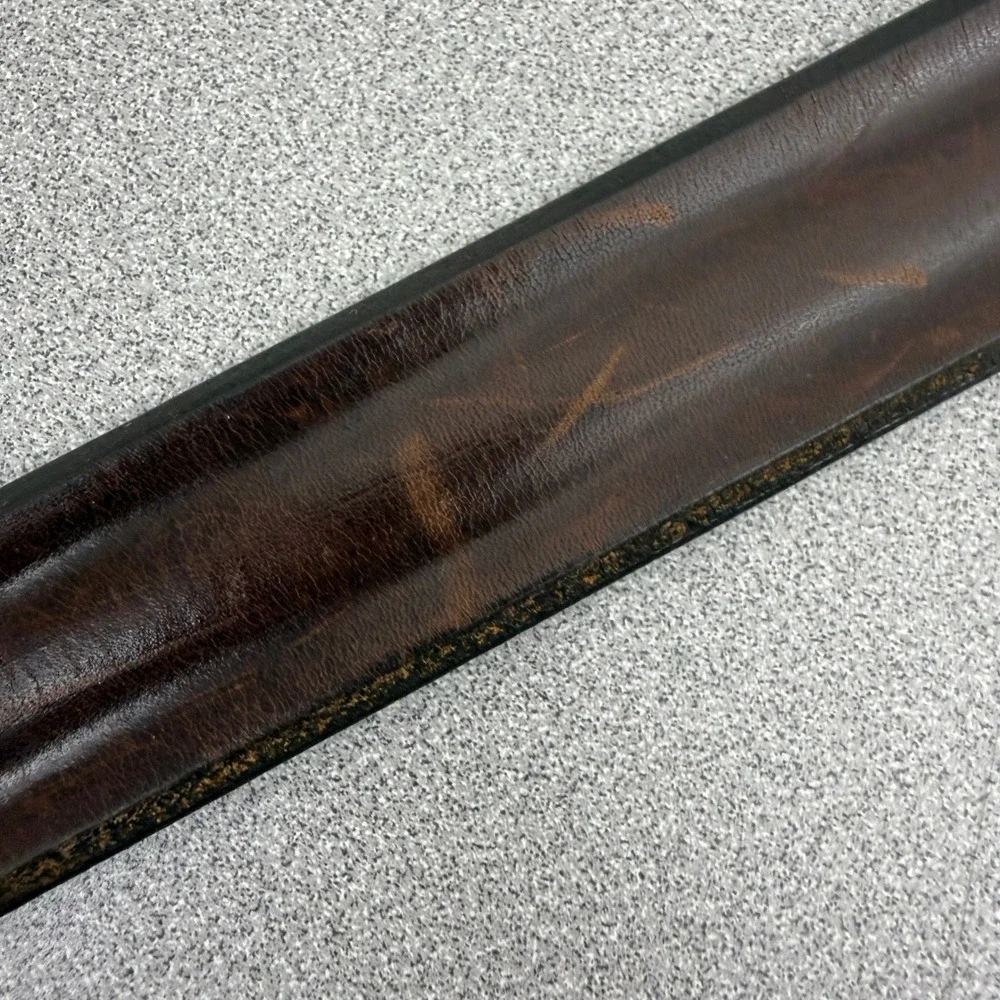 Allen Edmonds Belt Mens 36 Brown Leather Made in USA Distressed Dress Casual - Picture 10 of 10